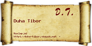 Duha Tibor névjegykártya